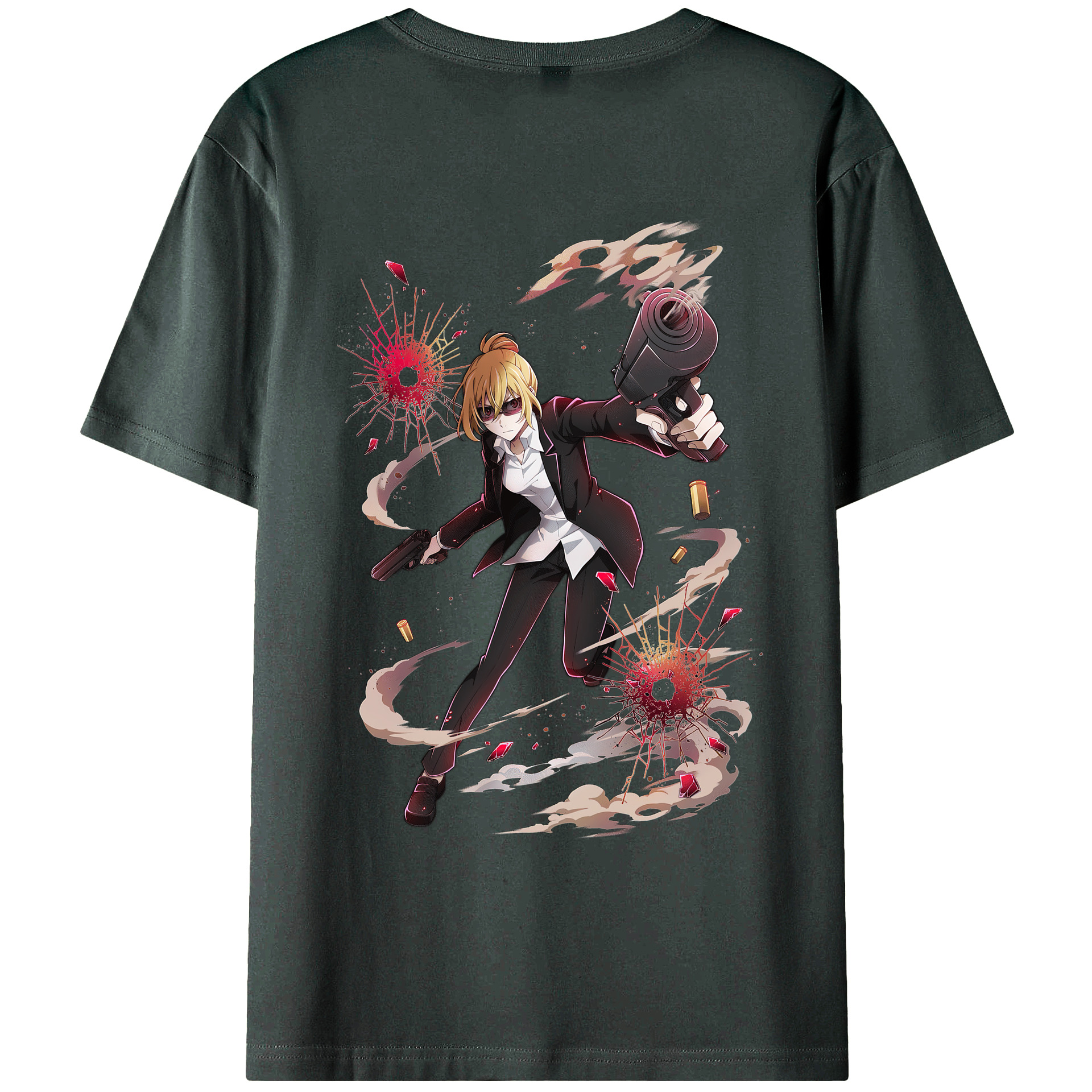 （画像用） 文豪ストレイドッグス Bungo Stray Dogs 綿100％ メンズ半袖Tシャツ（バックプリント） 通気性
